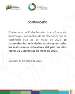 Ministerio de Educación suspende actividades este 22 y 23 de mayo en todo el país