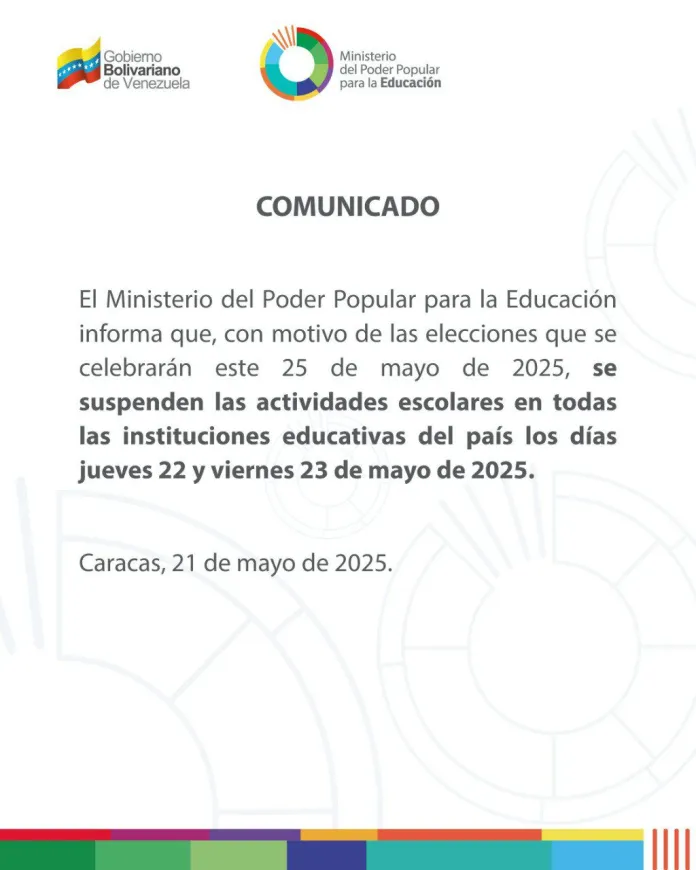 Ministerio de Educación suspende actividades este 22 y 23 de mayo en todo el país