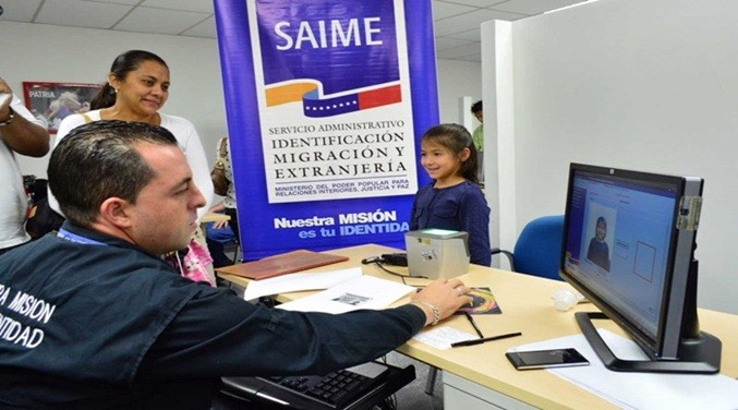 Saime activa jornada nacional de cedulación para niños