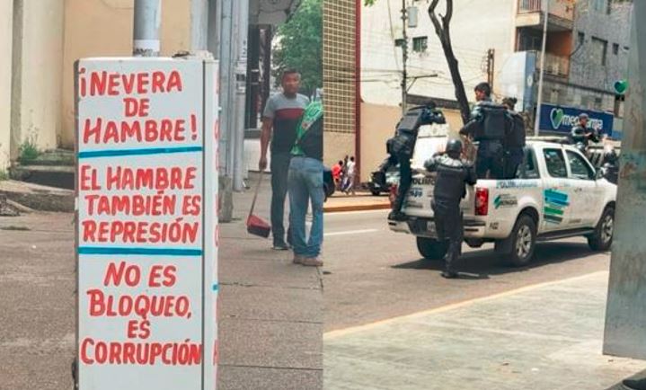el cartel de una nevera que enfureció al régimen chavista en Monagas