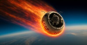 la sonda soviética impacta en el océano cerca de Indonesia sin causar daños