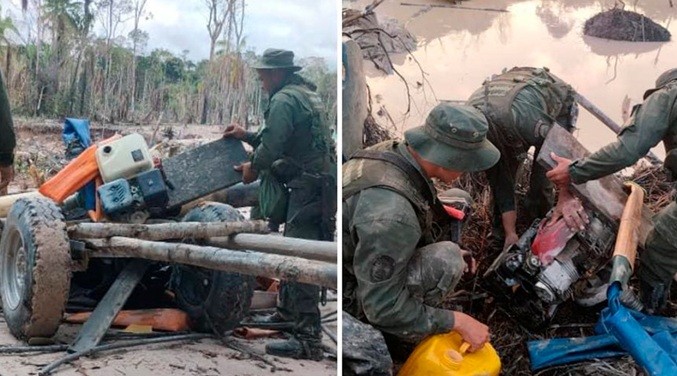 Desmantelan campamento usado para la minería ilegal