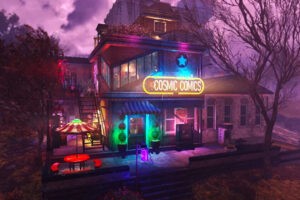 Esta jugadora de Fallout ha montado su propia tienda de cómics y arcades en pleno apocalipsis nuclear y le ha quedado preciosa