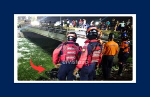 Fiat Uno se volcó en el canal de alivio de la entrada a Barcelona