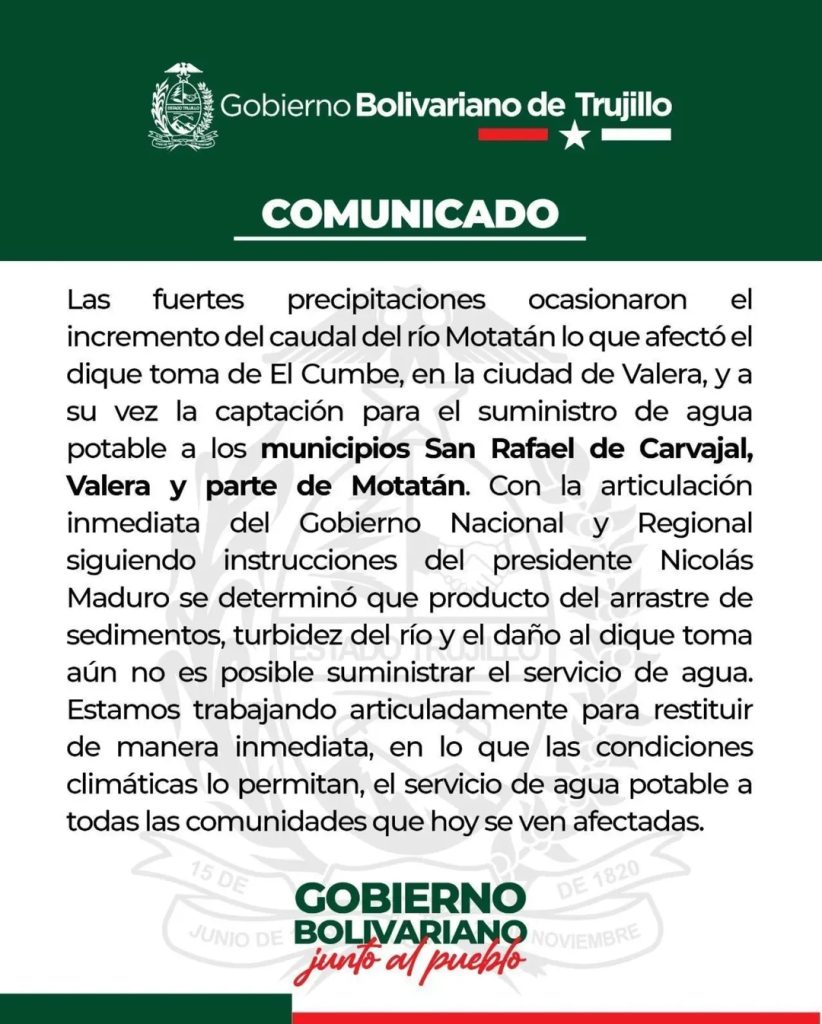 Gobierno de Trujillo ordenó cierre de carretera Trasandina