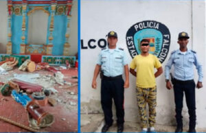Imputado sujeto que destruyó imágenes religiosas en iglesia y capillas de la sierra falconiana