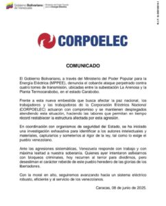 Investigan ataque contra torres de transmisión eléctrica en Carabobo