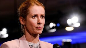 La jefa de la diplomacia europea, Kaja Kallas, este martes durante un acto al margen de la cumbre de la OTAN en La Haya.
