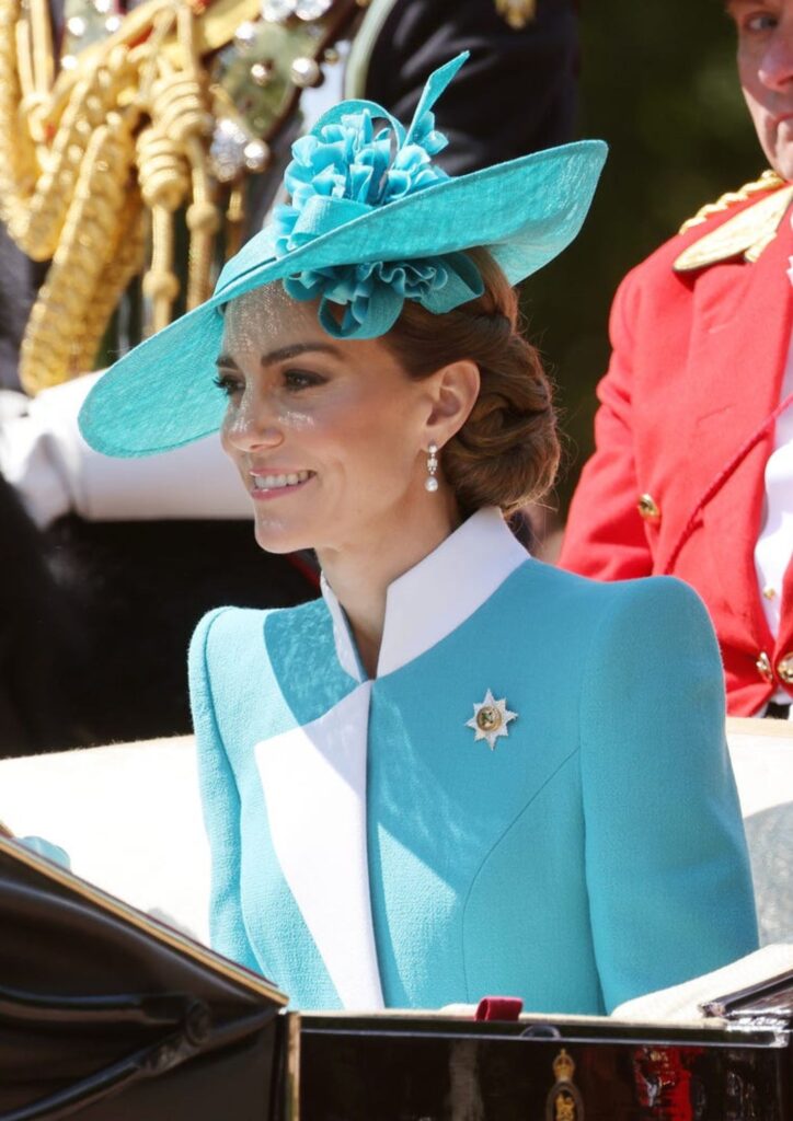 Kate Middleton deslumbra en Trooping the Colour 2025 con un look azul turquesa