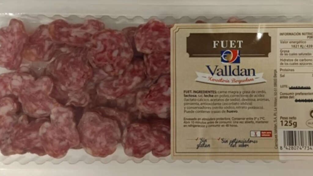 La AESAN amplía la alerta por la presencia de 'Salmonella' a tres marcas de fuet loncheado