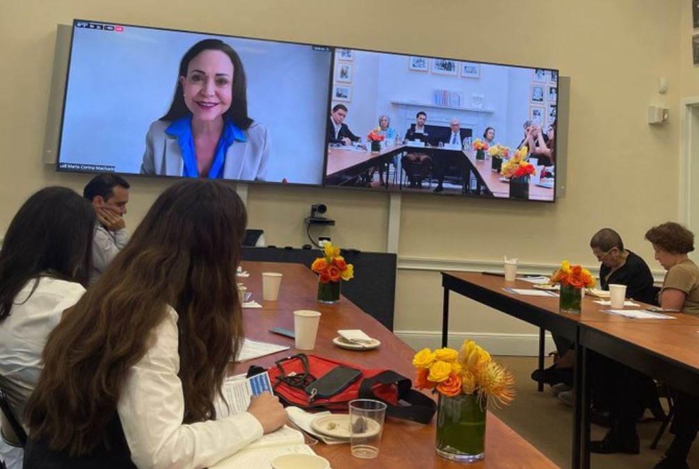 María Corina Machado presentó plan para reconstruir la economía de Venezuela en la Americas Society