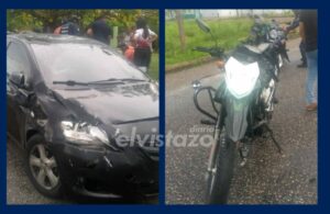 Motorizado lesionado tras colisión con un Yaris en la calle 19 Sur de El Tigre