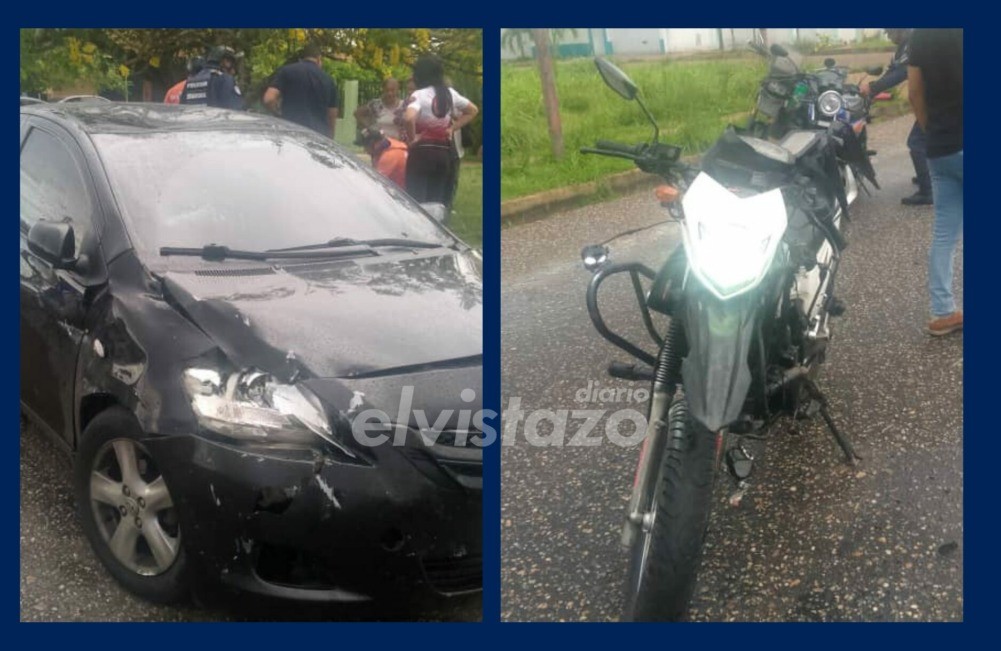 Motorizado lesionado tras colisión con un Yaris en la calle 19 Sur de El Tigre