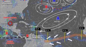 Onda tropical N° 10 se desplaza sobre el centro de Venezuela