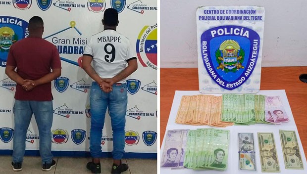 Por presunta comercialización de divisas fueron detenidos dos hombres en El Tigre