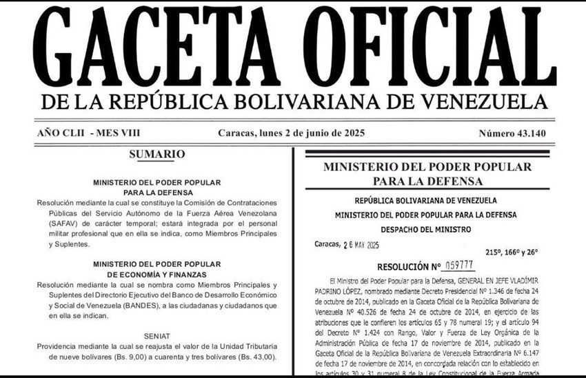 Reajustan la Unidad Tributaria de 9 a 43 bolívares