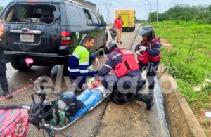 Se registró una colisión en la vía Guanipa - San Tomé con un motorizado involucrado