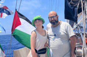 Sergio Toribio con Greta Thumberg en la Flotilla
