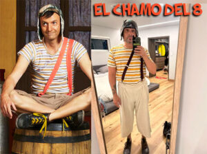 Servando se vistió de "El chamo del 8" para disfrutar de la bioserie "Chespirito"