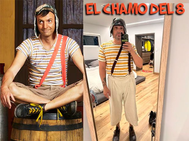 Servando se vistió de "El chamo del 8" para disfrutar de la bioserie "Chespirito"