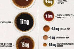 Si la pregunta es "cuánta cafeína tiene cada taza de café o de té", este gráfico ofrece respuestas reveladoras
