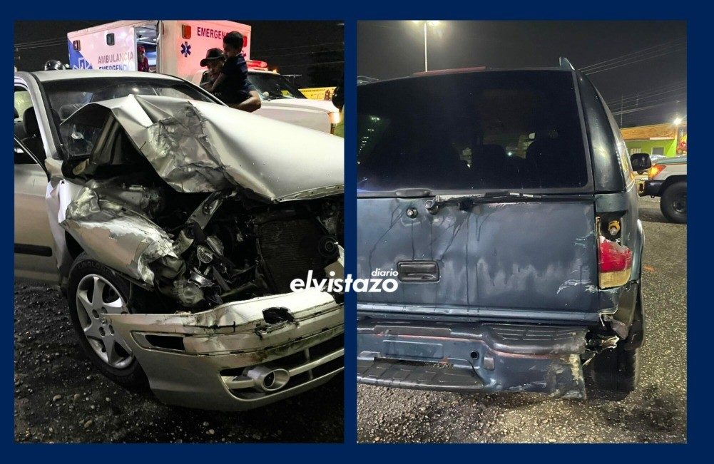 Un Elantra colisionó contra una Blazer la noche de este domingo en la Av. Fernández Padilla de Guanipa