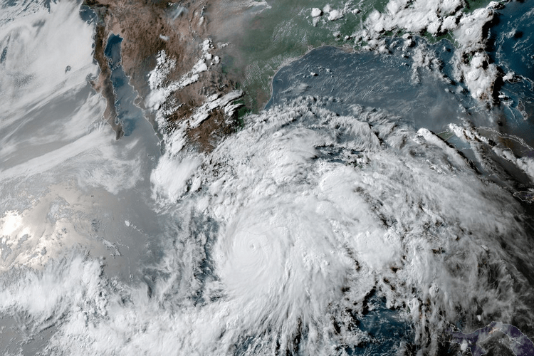 Huracan Erick - Imagen satelital