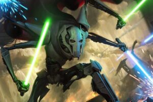 Ver al General Grievous pelear con sables láser es tan flipante que ni siquiera los droides separatistas se lo querían perder