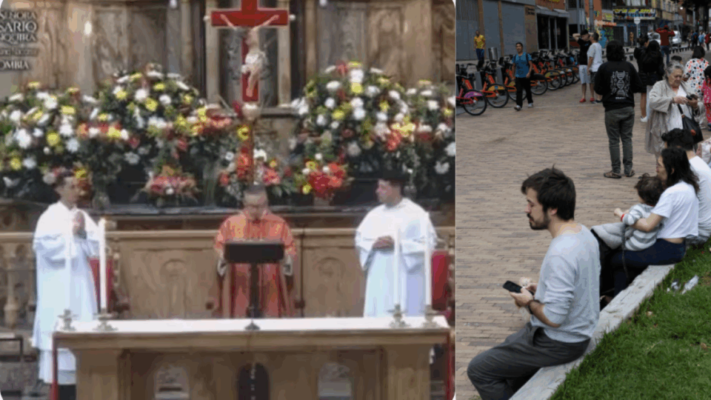 video muestra el pánico vivido en plena misa en la basílica de Chiquinquirá