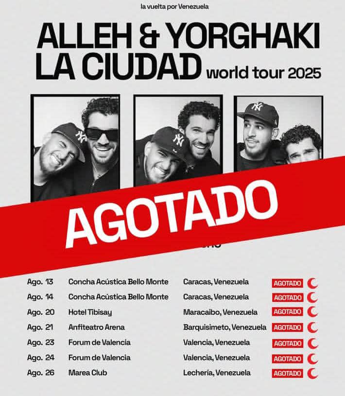 Alleh y Yorghaki logran ‘sold out’ en todas las fechas de su gira por Venezuela