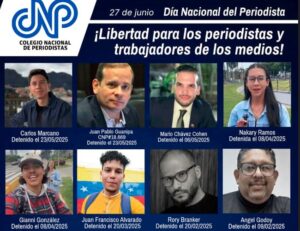 CNP denunció que al menos 20 periodistas permanecen detenidos arbitrariamente en Venezuela