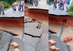 Colapsó carretera en Yaracuy debido a las lluvias