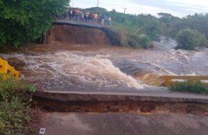 Colapso de un puente dejó incomunicado a dos comunidades en Apure tras fuertes lluvias (VIDEO)