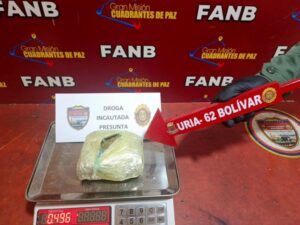 Detenido con 602 gramos de presunta droga en Bolívar