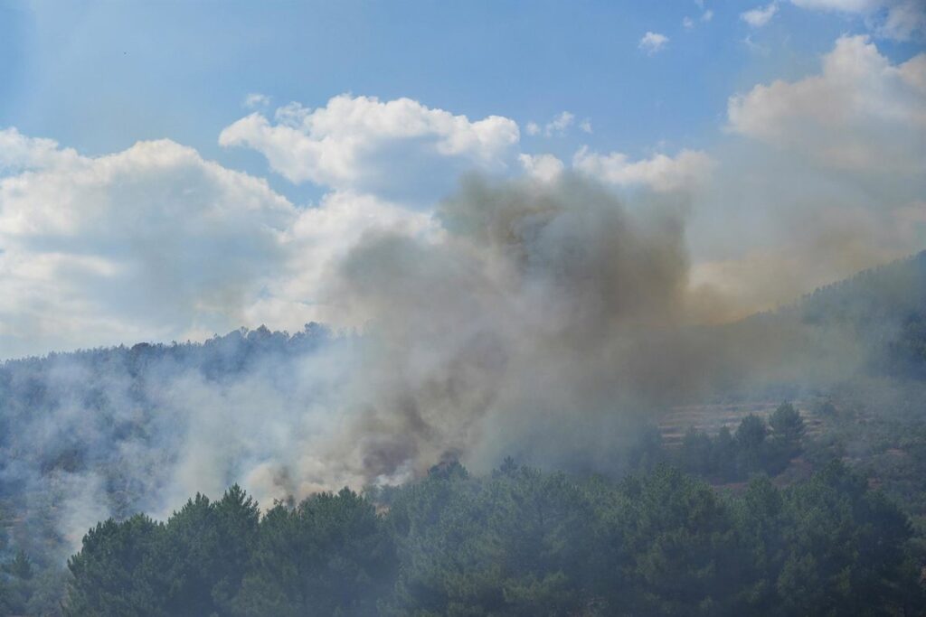 El incendio en Las Hurdes evoluciona de manera favorable tras lograr estabilizar la zona de Avellanar