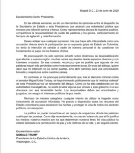 Filtran la carta que Petro envió a Trump