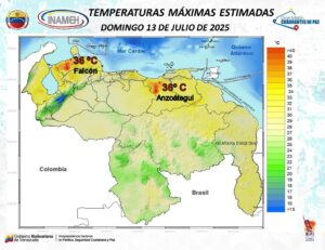 Inameh advierte nubosidad fragmentada con lluvias eléctricas este #13Jul