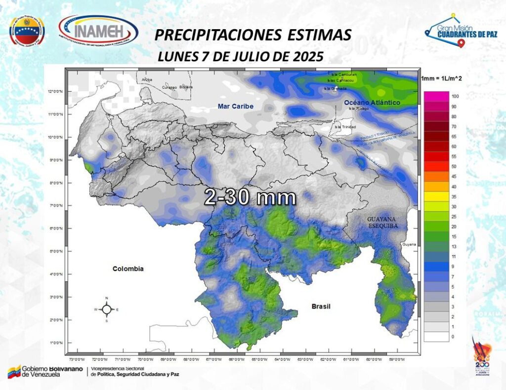 Inameh prevé nubosidad y lluvias por el paso de la onda tropical número 14 este #7Jul