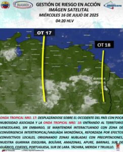 Inameh prevé para este 16J precipitaciones en varias regiones del país
