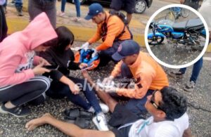 Moto SBR derrapó en la Av. Fernández Padilla dejando dos lesionados