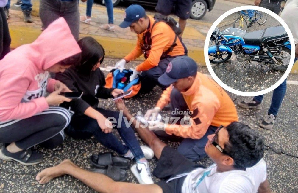 Moto SBR derrapó en la Av. Fernández Padilla dejando dos lesionados