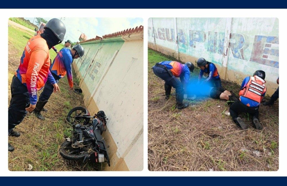 Motorizado de 18 años quedó inconsciente al estrellarse contra un paredón del sector Los Rosales