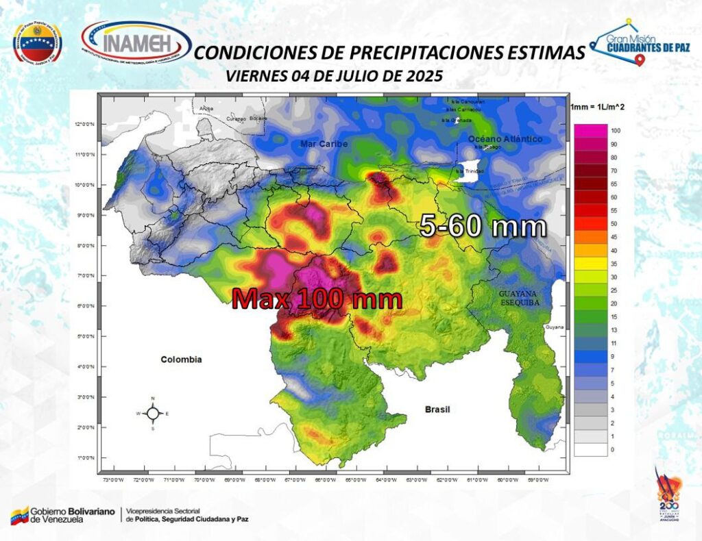 Paso de la onda tropical número 12 genera lluvias en varias regiones de Venezuela este #4Jul