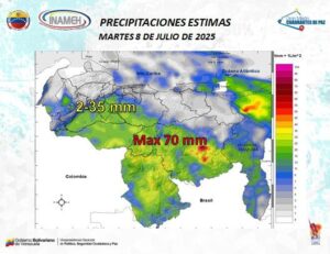 Paso de la onda tropical número 14 provoca lluvias en algunas regiones de Venezuela este #8Jul