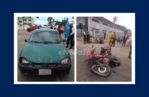 Un Corsa y una moto DM colisionaron frente al balancín de Guanipa con saldo de dos lesionados