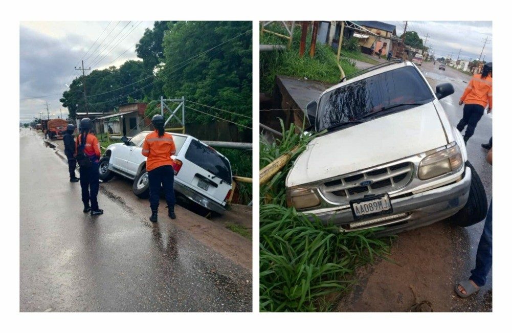 Una Explorer por poco cae al Canal de Las Delicias la madrugada del sábado 5Jul