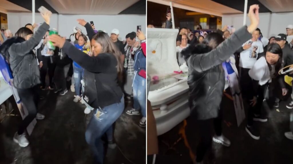 Una joven viuda «perreó» junto al ataúd de su novio durante su funeral y el VIDEO indignó a todos