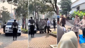 VIDEO: Gato presidencial viaja con escolta policial en un cochecito