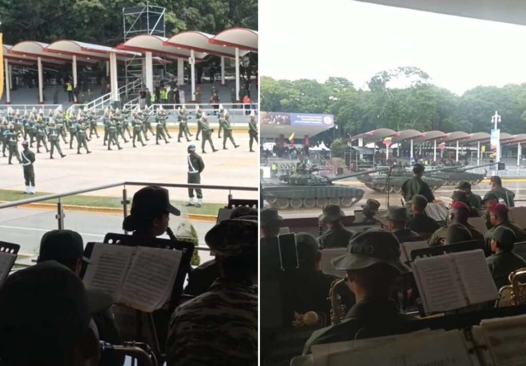 caraqueños no asistieron al deslucido desfile militar bajo la lluvia en Fuerte Tiuna
