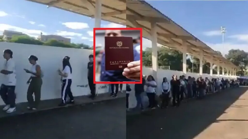 ciudadanos hacen largas filas para sacar el documento